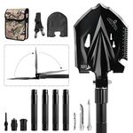 ZUNE LOTOO Tactical Shovel Survival Tool 18 in 1, Small Camping Folding Multitool Compact Entrenching Heavy Duty for Hiking Backpack Emergency Lightweight Car Truck Gift Survivalist Gear