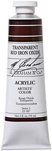 M. Graham 2-Ounce Tube Acrylic Paint, Transparent Red Iron Oxide