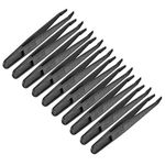 Sourcingmap Plastic Anti-Static Tweezers, Precision Slant Tip for Jewelry Craft DIY Beauty Electronics Repair Tool Black 10 Pcs