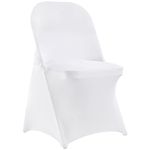 VEVOR White Stretch Spandex Chair Covers - 30 PCS, Folding Kitchen Chairs Cover, Universal Washable Slipcovers Protector, Removable Chair Seat Covers, for Wedding Party Dining Room Banquet Event