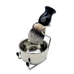 3pcs Shaving Brush Set by Echolly-Premium Mens Shaving Brush,Stainless Steel Stand and Bowl-Traditional Wet Shaving Kit-Best Shaving Gifts for Men,Boyfriends,Fathers