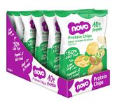 Novo Nutrition Protein Chips | High Protein Savoury Snack | High Fibre, Low Sugar & Low Fat | Convenient & Tasty Healthy Snack | Pack of 6 x 30g (Sour Cream & Onion)