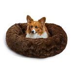 Best Friends by Sheri The Original Calming Donut Cat and Dog Bed in Lux Fur Dark Chocolate Medium 30x30