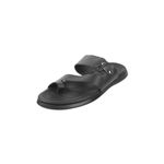 Metro Men Black/Grey Faux Leather Thong Chappal UK/10 EU/44 (16-317)