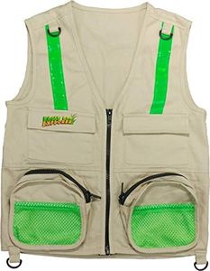 Eagle Eye Explorer Kids Cargo Vest for Boys and Girls with Reflective Safety Straps. 100% Cotton. (L/XL, Khaki Tan)