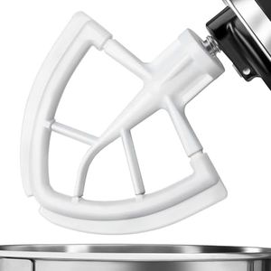 Flex Edge Beater for KitchenAid,Mixer Attachement Compatible With KitchenAid,Mixer Accessory,Fits Tilt-Head Stand Mixer Bowls For 4.5-5 Quart Bowls,Beater With Silicone Edges,White