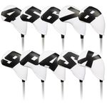 Golf Iron Club Head Covers Men 10Pcs Set for Right-hand 4-9,P,A,S,X Headcovers Protector White Neoprene Black Big Number