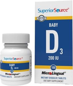 Superior Source Baby Vitamin D3 - Immune Support Supplement - Aids Healthy Bones & Teeth - Non-GMO & Gluten-Free - 100 MicroLingual Instant Dissolve Tablets