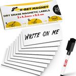 Magnetic Labels Dry Erase for Metal Shelving and Whiteboards - Dry Erase Magnetic Strips - Sticky Labels and Stickers - Blank Write On Magnets - Writable Flexible Magnet Sheet for Refrigerator