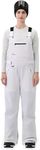 HIGH EXPERIENCE Women Ski Bib Snowboard Pants Snow Overalls Waterproof Windproof Insulate Warm Winter (White, Medium)