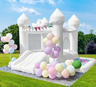 Inflatable Commercial Grade White Bounce House PVC Castle Jumper for Birthday, Wedding, Party