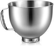 Mixer Bowl, 4.5-5 Quart Stainless Steel Bowl Replacement, Stainless Steel Mixer Attachment for Mixing Bowls, Compatible with Kitchenaid Artisan 5Qt Series and Cassic 4.5Q