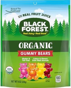 Black Forest Organic Gummy Bears Candy, 8 Ounce, Pack of 6, Assorted Flavors and Colors