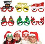 (6 Pack) Christmas Glasses Glitter Party Glasses,ZANZER ​Frames Christmas Decoration Eyeglasses for Christmas Parties New Year Favors Photo Booth