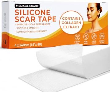 Medical Grade Silicone Scar Tape | Collagen Tape for Wrinkles & Scars | Scar Tape for Surgical Scars, C Section & Keloid Scar Treatment | Silicone Scar Sheets, 4cm x 2.4m By Target Control U.K LTD