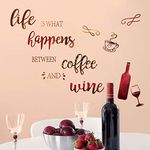decalmile Wine Bottle Kitchen Wall Decals Quotes coffee Wall Stickers Dining Room Living Room Cupboard Wall Decor