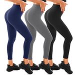 Walifrey Gym Leggings for Women UK, High Waisted Leggings for Women Workout Gym Sports L-XL 3 Packs Deep Multicolor