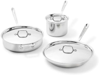 All-Clad D3 Stainless Steel Cookware Set, 6-Piece, Made in the USA