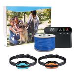PcEoTllar Electric Fence for Dogs, Underground Dog Fence System, Rechargeable Upgraded Electric Dog Fence, 2 Waterproof Collar Receivers, with 656Ft Underground/Aboveground Boundary