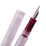 Majohn C1 Fouintain Pen Bent Nib, Fine to Broad Size, Eyedropper and Converter Filling, Transparent Acrylic Mini Pocket Fude Pen