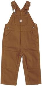 Carhartt Boys' Canvas Bib Overall, Carhartt Brown, 9 Months