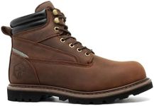 TOUGHSTEPS Work Boots for Men Soft Toe Insulated Non Slip Comfortable 6" Leather Safety Industrial & Construction Boots 9.5