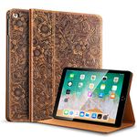 Gexmil iPad 9.7 Inch 2018/2017 Case, applies Cowhide Folio Cover for iPad 6th Gen / 5th Gen Genuine Leather case£¬Also applies to iPad Air 2 / iPad Air,Pattern-Brown