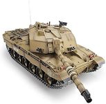 Haya RC Remote Control Tank, British Challenger 2 Main Battle Tank 2.4Ghz Remote Control 1/16 Scale Model, Metal Track, Sound And Smoke, BB Launch