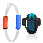 Accessories Kit for Nintendo Switch Ring Fit Adventure, 1 Switch Leg Strap and 2 Ring-Con Grips