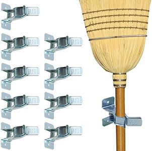 Harrier Wall-Mount Spring Clamps for Tools, Rakes and Brooms, 10-Pack