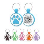 QR Code Cat Tag, Modifiable Pet Online Profile, Multiple Emergency Contact, Scannable QR Code, Instant Location Email Alert… (Blue, Small Breeds - 1")