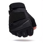 NICEGURDEN Men's Fingerless Breathable Workout Gloves Tactical Combat Shooting Motorcycle Weight Lifting Gloves (L)