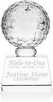 EIO Gifts Personalised Engraved Golf Ball Optical Glass Trophy - 12cm - Custom Golf Awards for Golfers, Coach, Teacher, or Dad - Crystal Plaque for Tournaments Sports Competitions or Best Player