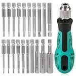 K Kwokker 20PCS Allen Key Bit Set Hex Wrench Magnetic Screwdrivers, 2.3" Long 1/4" Diameter Allen Wrench Drill Bit with Mini Handle Screwdriver