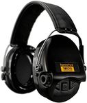 Sordin Supreme Pro X - Active Hearing Protection Noise Reduction Safety Ear Muffs - Black Leather Headband And Cups