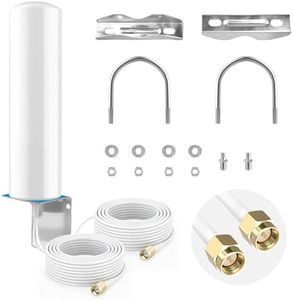 Outdoor 4G 5G LTE Antenna High Gain 10-12dBi OmniDirectional WiFi Antenna with Dual SMA Male Cables and TS9 Adapters 698-3800MHz Compatible with Routers Hotspots Signal Boosters