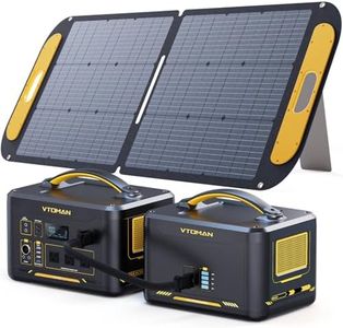 VTOMAN 2376Wh Portable Power Station with Extra Battery & 110W Solar Panel - 1500W Up to 3000W Solar Power Generator for Home Backup, Off-grid, Road Trip, RV, Camping, Fishing, Emergencies