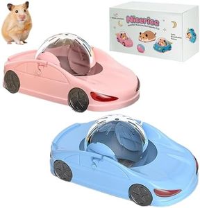 Hamster Exercise Ball Sports Car,Hamster Car with Detachable Transparent Ball,3 Modes Available,Suitable for Dwarf Hamsters Small Pet - Safe, Breathable and Cute (Blue + Pink, 5.7")