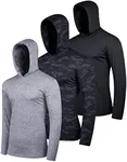 3 Pack: Men’s Big and Tall Quick Dry Fit Wicking Long Sleeve Fishing Active Athletic Hoodie Hooded T Shirt Workout Running Fitness Gym Sports Casual Sweatshirt UPF 50 Outdoor Hiking- Set 5, 5X