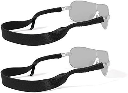 Croakies Original Standard Fit Neoprene Elastic Eyeglass and Sunglass Retainer/Strap, Black (2 Pack)