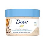 Dove Exfoliating Body Polish| Body Scrub |Deeply Nourishing Crushed Macadamia and Rice Milk |Moisturises & Brightens Skin | Sulphate Free|298gm