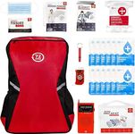 72 HRS Essential Emergency Survival Kit - Heavy Duty 72 Hour Bug Out Bag Survival Kit for Earthquake, Hurricane, Tsunami, Winter, Blackout - Include Emergency First Aid Kit, Water, Food (Red 1 Person)