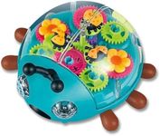 Goyal's Transparent Lady Bug Walking Musical Toy with 3D Lights Bump and Go Moving for Kids