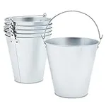 Juvale 6-Pack Galvanised Metal Buckets for Ice, Beer, Flowers, 3 Litres