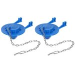 sourcing map Toilet Stopper Flapper, 2pcs Universal Toilet Flapper Replacement Fit 2" Flush Valve Toilet Leaking Flapper (Blue, 4.21"x2.95")