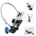 TerchPilet Neck Holder for Action Camera & Phone - Hands Free! - for Recording POV Video Vlog, Neck Tripod Chest Mount Compatible with GoPro DJI Insta360 iPhone Samsung Android Phones