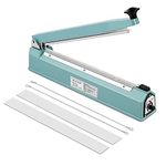 Flexzion 400mm (16") Impulse Sealer 400W (UK Plug) Manual Hand Sealing Machine, Portable Heat Seal Packer for Plastic Poly Shrink Wrap Bag Flim with Repair Kit Wire Element Teflon Tape Adjustable Tape