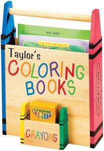 Personalized Coloring Book Caddy -Coloring Book Organizer with Crayon Storage Customized with Child Name – Book Carrier - Tote
