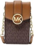 MICHAEL KORS Carmen Small Logo Smartphone Crossbody Bag, Brown