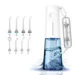 UltraCare One Professional Water Flosser - 8 Nozzles, 4 Modes, 6 Pressure Levels, USB Rechargeable, 250 ml Tank, Oral Irrigator for Braces & Implants, Dentist Recommended, Travel Bag Included